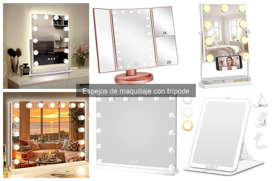 Comparativa de Espejos de Maquillaje con Trípode y Luz