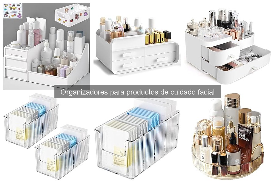 Organizador para productos de cuidado facial en espacios pequeños