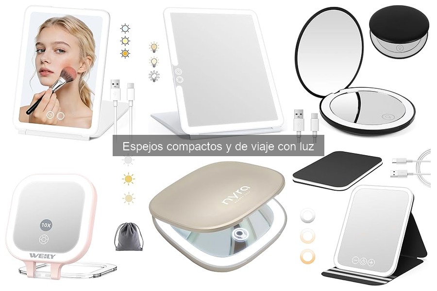 Precios de espejos compactos y de viaje con luz: Guía 2023