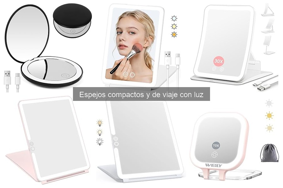 ¿Qué es un espejo compacto y de viaje con luz?