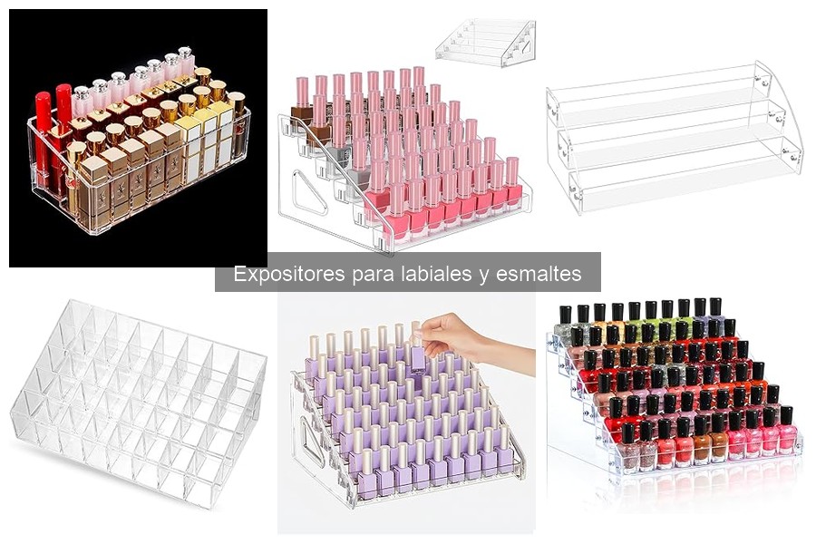 Tipos de expositores para labiales y esmaltes: guía completa