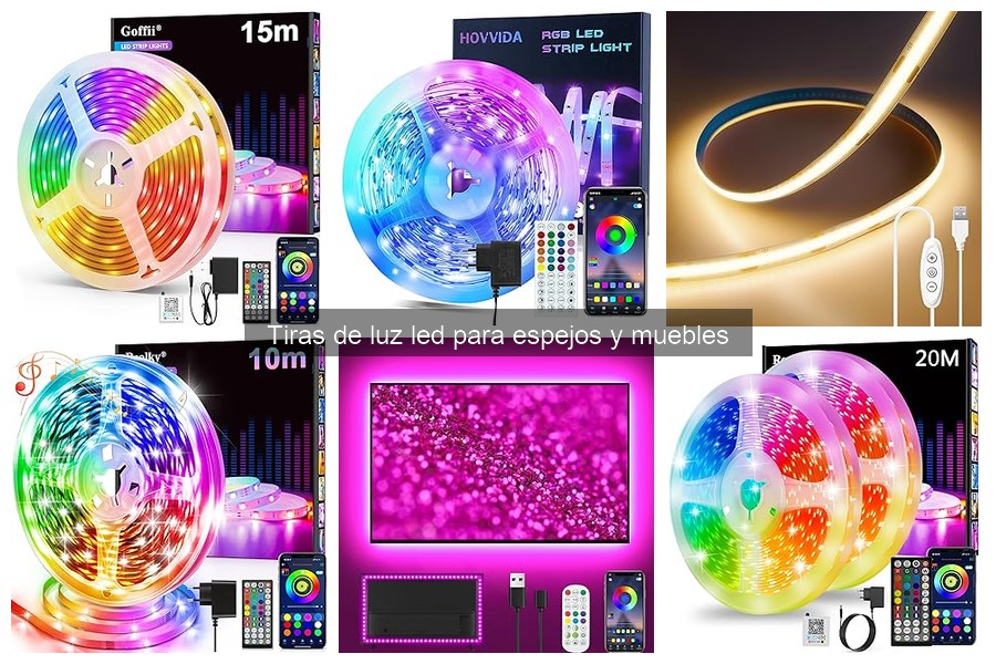Tipos de tiras de luz LED para espejos y muebles